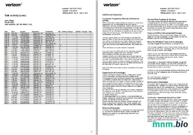 USA New Jersey Verizon  pożytek 13-14 scr